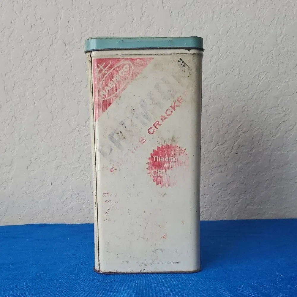 VTG 1969 Nabisco Premium Saltine Crackers Tin Canister 9.5